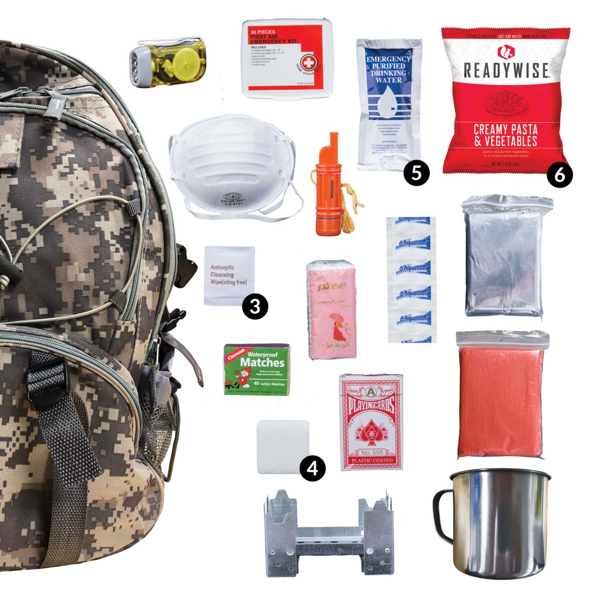 64 Piece Survival Backpack - ReadyWise at Uppercut Tactical